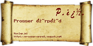 Prosser Árpád névjegykártya